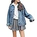 Dasior Women's Boyfriend Denim Jackets Long Sleeve Loose Jean Coats