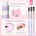 SAVILAND Essentials Acrylic Nail Kit Starter: Acrylic Nail Kit for Beginners with Everything White Pink Clear Acrylic Powder and Liquid Set #8/10/14 Nail Brush Forms Manicure Tools Home Nail Salon DIY