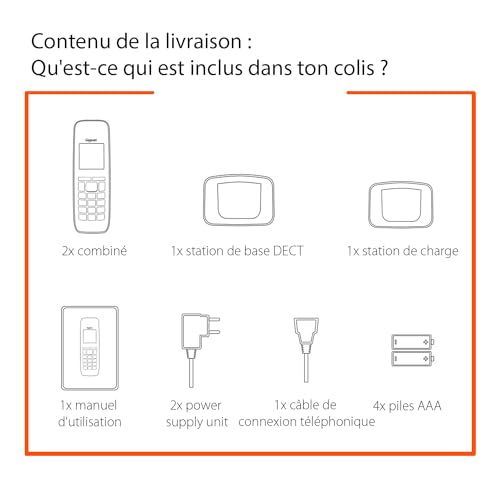 Téléphone fixe sans fil design Gigaset CL660 Duo anthracite haute qualité - 6