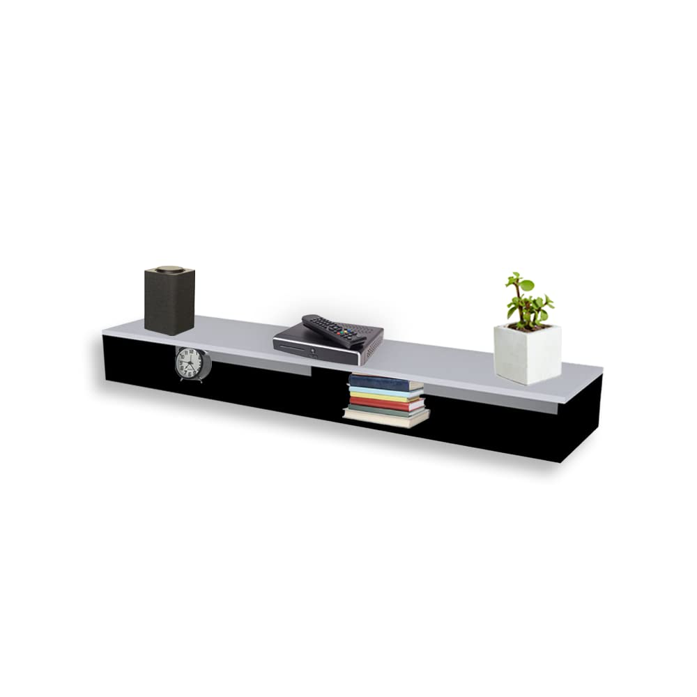 SAVYA HOME Wall Mount Tv Entertainment Unit/Set Top Box Stand/Wall Shelf Display Rack/Storage Cabinet/Wall Rack/Ideal for Up to 32" TV/Engineered Wood/tv Unit for Living Room/Wooden Shelf for Wall