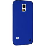 Amzer Soft Silicone Jelly Skin Fit Case Cover for Samsung Galaxy S5 SM-G900F - Retail Packaging - Blue