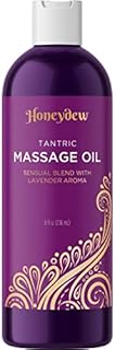 Lavender Sensual Massage Oil for Couples - Relaxing Couples Massage Oil with Sweet Almond Oil and Lavender Essential Oil - Highly Absorbent Non Greasy and High Glide Body Oil for Men and Women