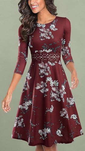 Image of HOMEYEE Women's Cocktail A-Line Embroidery Casual Party Summer Wedding Guest Dress A079