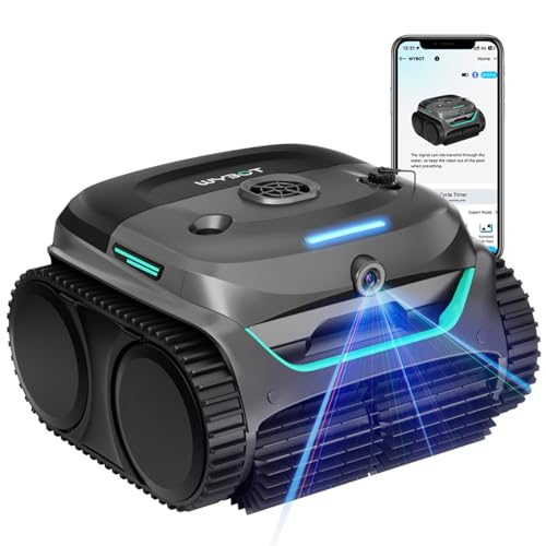 Home 45 WYBOT C2 Vision Cordless Pool Cleaner with Camera, 8-in-1 Pool Vacuum for Inground Pools, Powerful Suction, Ultra-Fine Filter System Pool Robot, Wall Climbing Navigation, Gray