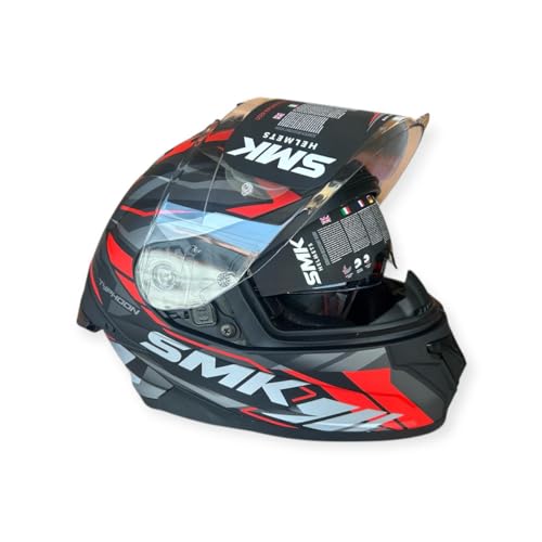 Image of SMK Typhoon Rival Full Face Dual Visor Helmet, Dual Spoiler, ISI DOT ECE 22.06 Certified