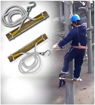 Electrician Pole Climbing Footrest Kit - Heavy Duty Lineman Climbing Gear for Utility Poles & Trees, 300kg Capacity, Essential Climbing Board for Safety & Efficiency