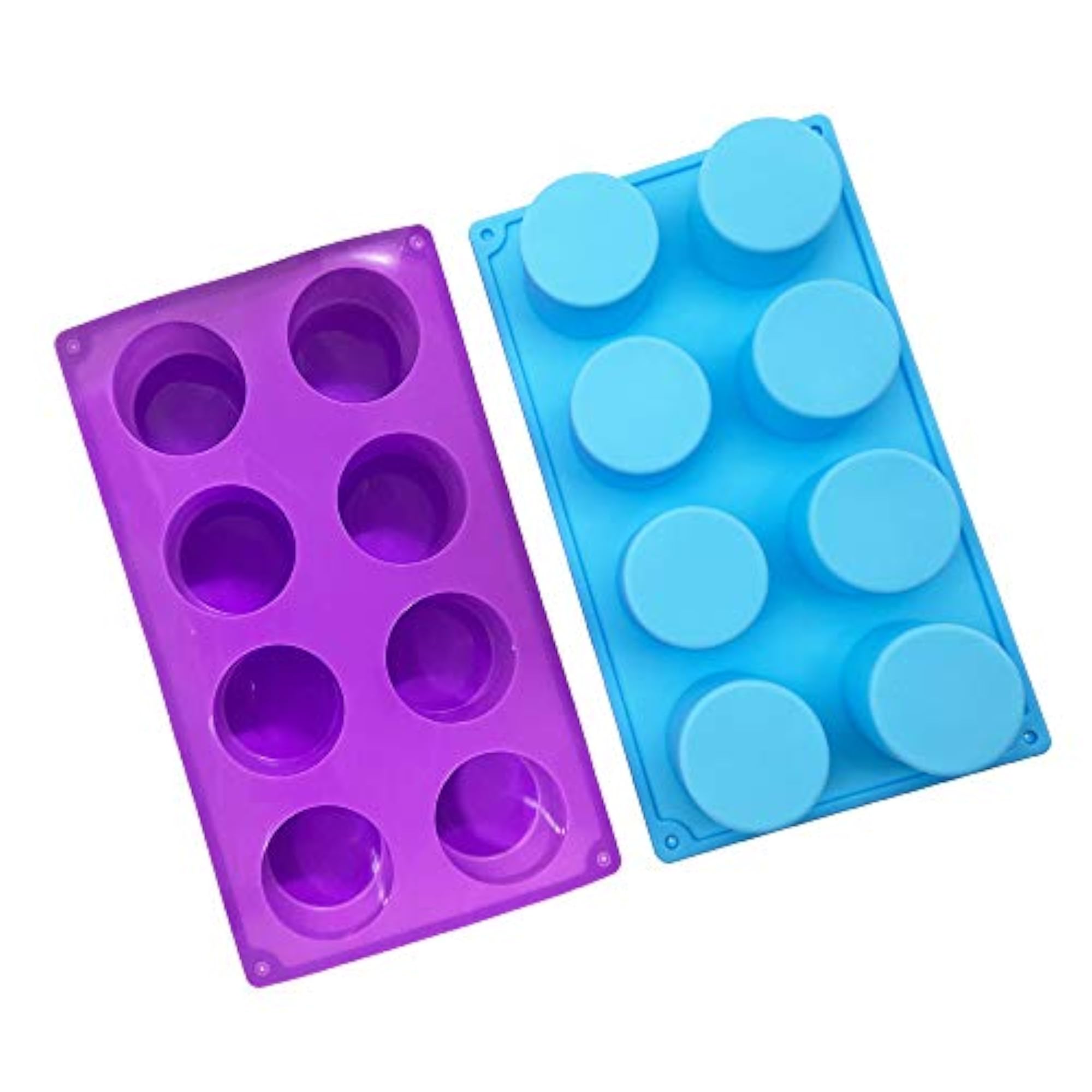 (2 Pack) 8-Cavity Round Silicone Mold