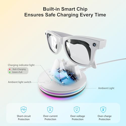 Estación de carga para gafas inteligentes con acabado premium en color blanco 5