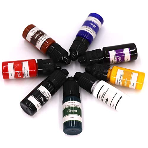 8 Colors Silicone Rubber Pigment Liquid Silicone Coloring Dye for Silicone Mold Making, Molding and Casting,10ml Each - Image 6