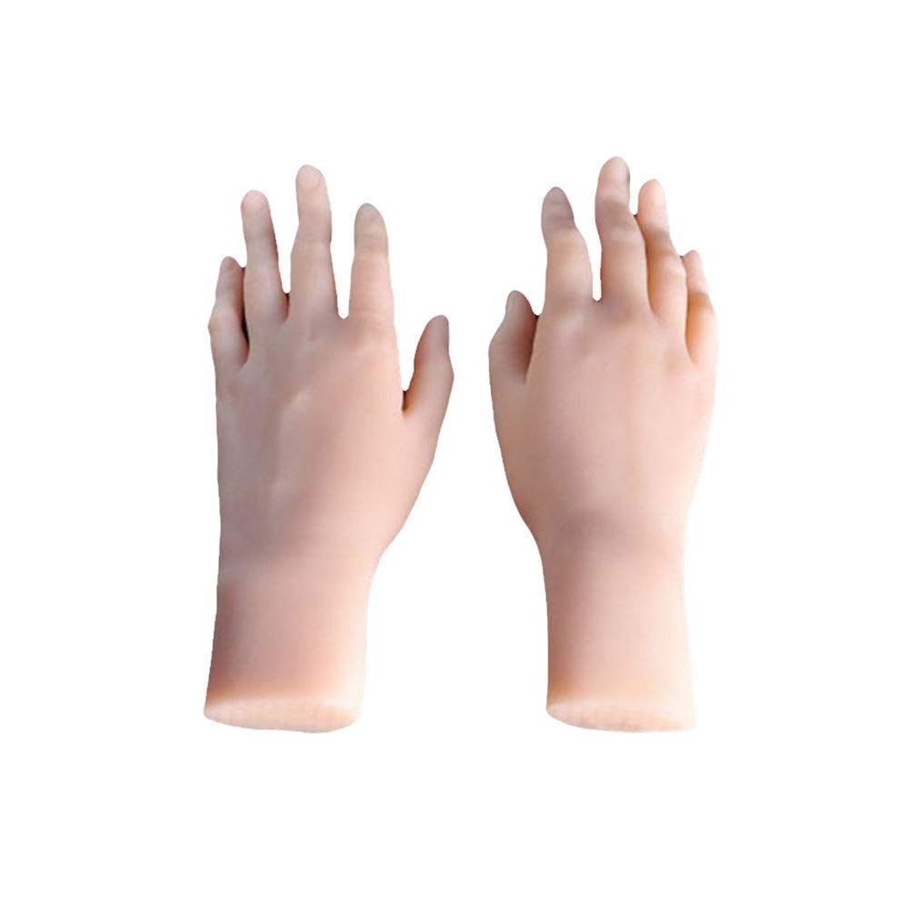 Modello di Mano in Silicone, Mani morbide Mani finte 1 Paio di Anelli di visualizzazione della Mano del manichino delle Donne realistiche in Silicone per Gioielli Nail Art Manicure a Mano Deco