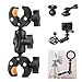 Produktbild UNSTINCER Fahrrad Motorrad Lenker Kamera Klemme Halterung für Gopro Insta360 DJI Akaso, Doppelklemme Magic Arm Selfie Stick Halter, Doppelte Super Clamp mit 1/4"-20 Gewinde und Action Cam Mount