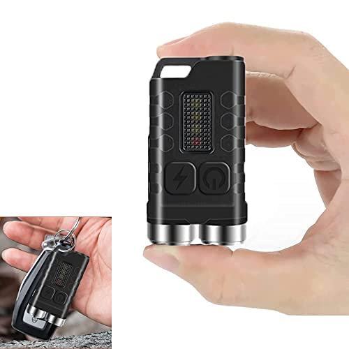TBESTOACC Keychain Small Powerful EDC Flashlight with Red UV Blue Light Super Bright 900LM Rechargeable Mini Pocket LED Flash Light with Magnet for Outdoor and Indoor Everyday Use