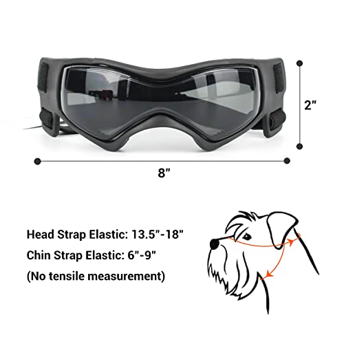 ENJOYING Dog Goggles Small Breed Anti-UV Puppy Sunglasses for Small-Medium Dogs Anti-fog Windproof Snowproof Doggy Glasses Eyes Protection, Soft Frame, Black ENJOYING Dog Goggles Small Breed Anti-UV Puppy Sunglasses for Small-Medium Dogs Anti-fog Windproof Snowproof Doggy Glasses Eyes Protection, Soft Frame, Black