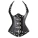 Produktbild Beauty-You Damen Unterbrust Korsett Steampunk Kunstleder Mieder Stahlknochen Schnallen Schwarz M
