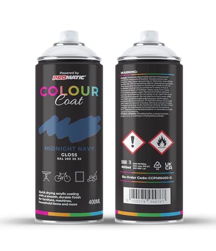 Colour Coat Pro-Matic Midnight Navy Deep Blue Gloss RAL 280 30 30 Aerosol Spray Paint 400ml (4)