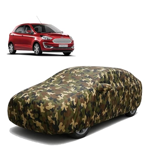 Image of Sulfar 100% Waterproof Car Body Cover for Ford Figo - Triple-Stitched Dustproof UV, Heat & Rain Protection with Mirror Pockets, Full-Bottom Elastic & Free Storage Bag - All-Weather Indoor Outdoor (Arm