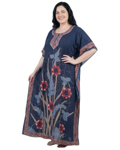 Image of Oussum Women Kaftan Plus Size Polyester Summer Lightweight Caftan Swimsuit Cover Ups Maxi African Mumu Lounge House Dress