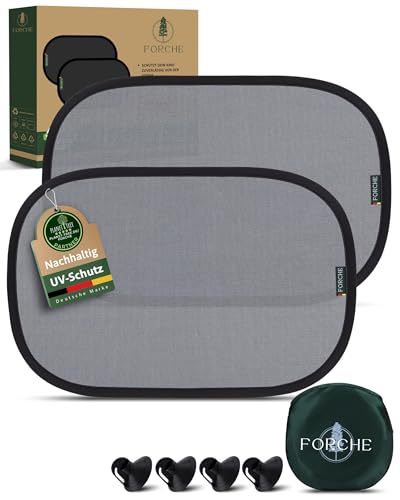 FORCHE® Auto Sonnenschutz Seitenscheibe – Sonnenblende, UV-Schutz für Babys/Kinder, reduziert Blendung & Hitze, schnelle Montage mit starken Saugnäpfen