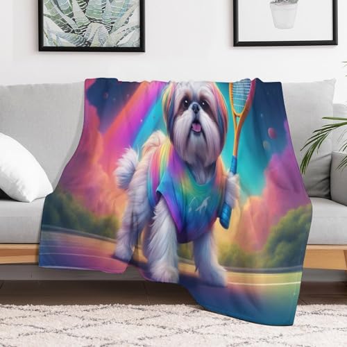 Couverture de lit et canapé motif chien pour cocooning chaud en hiver - 3