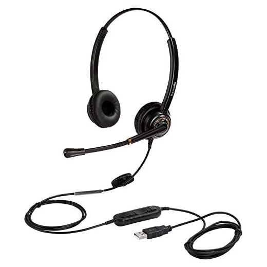 USB Headset with Microphone Noise Cancelling and Volume Controls, Computer PC Headphone with Voice Recognition Mic Works for Dragon Teams Zoom Skype Softphones Conference Calls Online Education etc