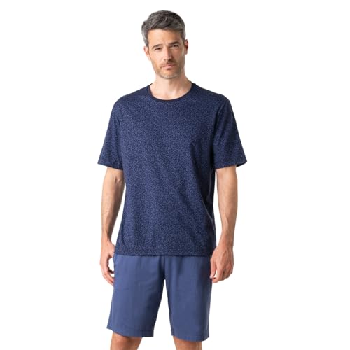 Pyjama court homme coton Oeko-TEX t-shirt col O et short à poches Eminence