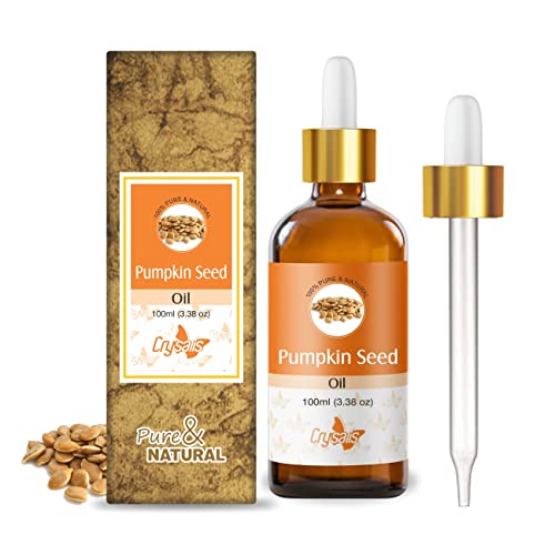 Image of Crysalis Pumpkin Seed (Cucurbita) Oil |100% Pure & Natural Undiluted Essential Oil Organic Standard| Boost Hair Care For Eyelashes, Eyebrows & Hair. |Aromatherapy Oil| 100Ml With Dropper