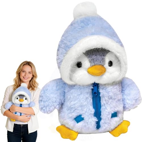 YgonziRuvc Penguin Teddy Blue Plush Penguin Toy 25cm Stuffed Animal with Soft PP Cotton Filling Cute Plushie for Kids Perfect Stuffed Toy for Play & Decoration Adorable Plush Doll for Toddlers