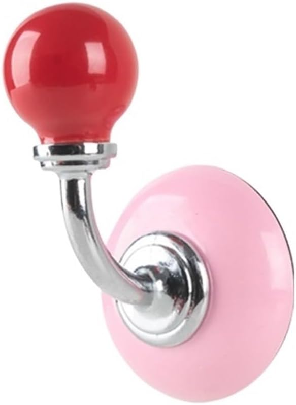 Suction Cup Storage Hook for Bathroom, Hair Accessories Headband Holder No Drill Hook for Hairpins Rubber Bands Jewelry(Pink)