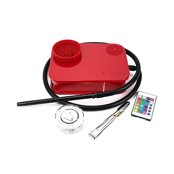 Tragbare Shisha-Box aus Acryl wie ein Buch Shisha-Set Nargile Shisha Narguile Chicha Cachimbas Shisha-Kit (Red)