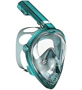 KUYOU Full Face Snorkel Mask for Adults, Snorkeling Gear, Foldable 180 Degree Panoramic View Snor...