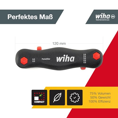 Wiha Multitool PocketStar® Innen-Sechskant 7-tlg., per Tastendruck schneller Zugriff, als Längs- und Quergriff einsetzbar… – Ansicht 4