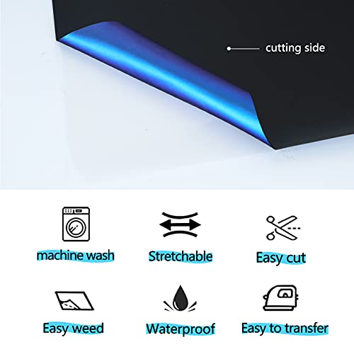 Image of guangyintong Chameleon Heat Transfer Vinyl HTV Rolls, 12 inch x 8ft Blue to Purple Iron on Vinyl for T-Shirts, Changing Color HTV Vinyl for All Cutter Machines Easy to Cut & Weed for HTV DIY Design