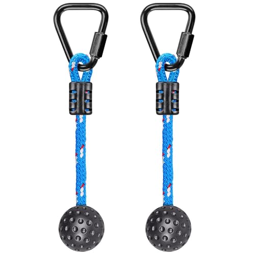 BeneLabel Hindernisparcours Griffkugel 4cm Durchmesser, 2er 34cm Outdoor-Spielplatz Hängende Karabiner Trainingsgeräte Indoor-Spaß Aktivität für Kinder und Jugendliche, 500lb, 14+ Jahren, Blau