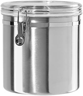 Oggi 150-ounce Stainless Steel Airtight Canister with Clear Arylic Lid and Locking Clamp