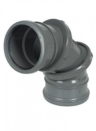 Floplast Ring Seal Soil Adjustable Bend Double Socket - 0-90 Degree X 110Mm Grey