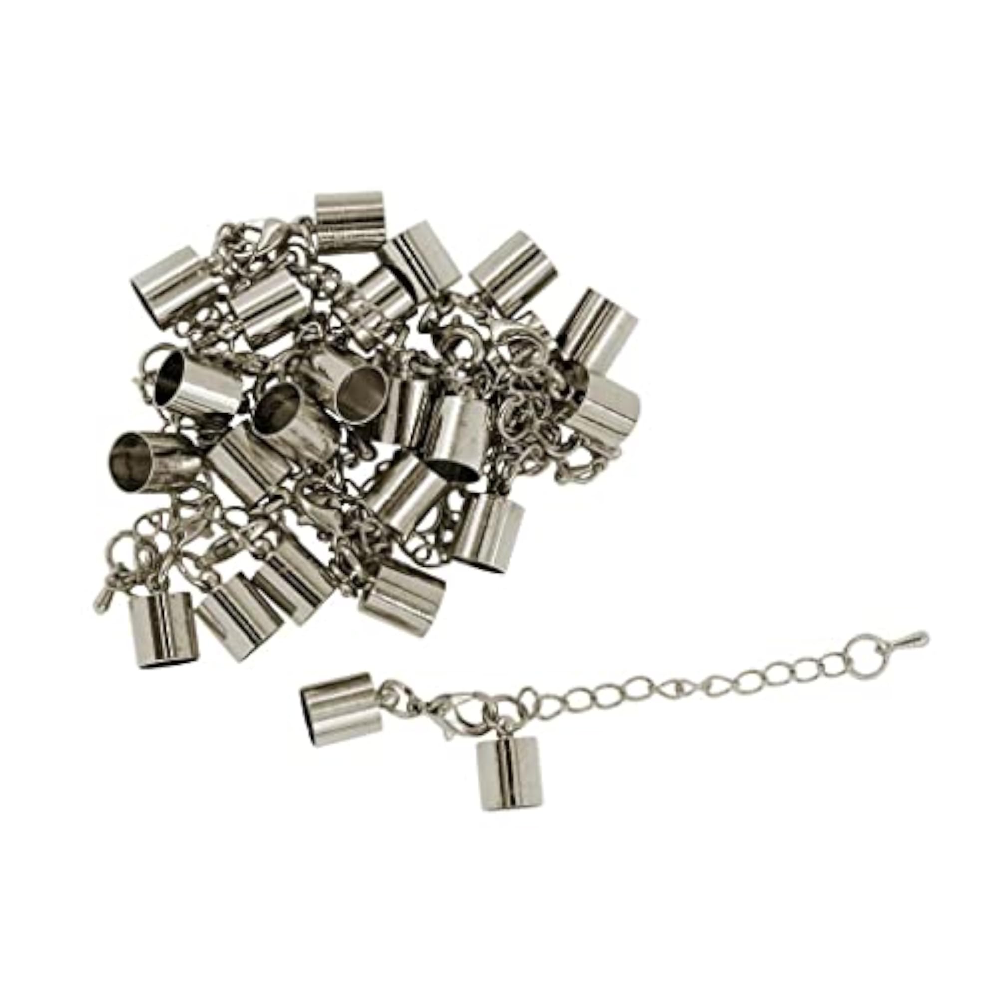 Necklace Extender Chain Set, 12pcs Silver Connectors
