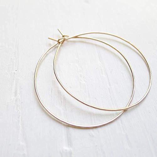 Hammered Gold Filled Wire Hoops