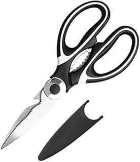 nuoshen Heavy Duty Kitchen Scissors, Sharp Scissors for Kitchen Shears Scissors with Cover Cooking Scissors Multi-Purpose Kitchen Shears for Chicken, Fish, Poultry, Meat, Vegetable, BBQ, Flower, Nut