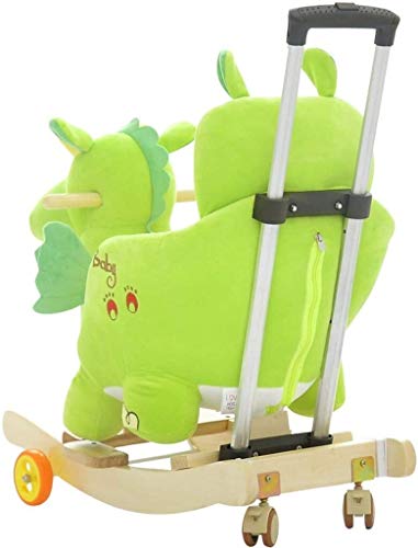 ZHANGYUEFEIFZ Schaukelpferd Plüsch Schaukeltier Pferd Rocking Horse Kinderstuhl Baby Trojan Dinosaurier Spielzeug… – Bild 5