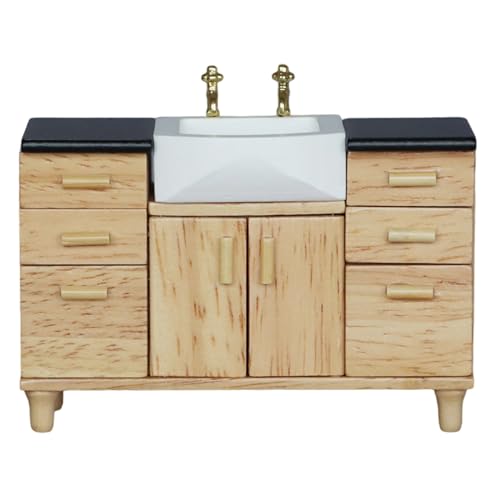 Juego de baño para casa de muñecas en madera escala 1 12 4