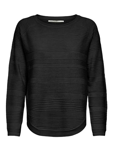 ONLY Women's Long Sleeve Knit Jumper Sweater, Black, M
