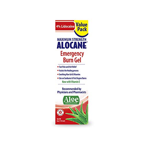 Alocane Emergency Burn Gel 4 Lidocaine Maximum Strength Fast Pain and