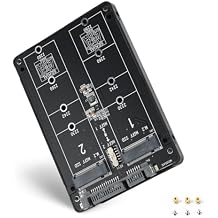 ELUTENG M.2 SATA NGFF to SATA Adapter Not Support NVME/ M.2 PCIE 6Gbps Dual NGFF MSATA B Key/ B&M Key SSD to 2.5" III Converter Adapter Max 4TB Support 2230 2242 2260 2280 SSDs