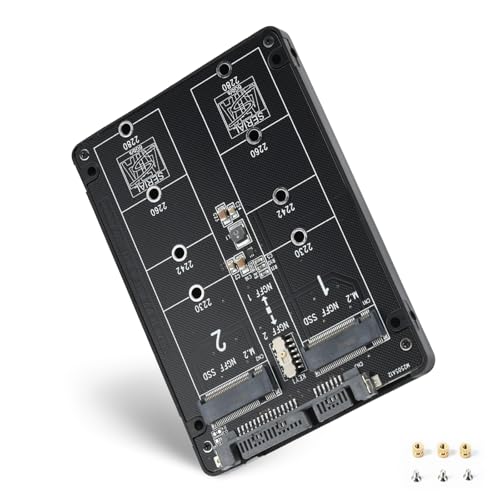 ELUTENG M.2 SATA NGFF to SATA Adapter (Not Support NVME/ M.2 PCIE) 6Gbps Dual NGFF MSATA B Key/ B&M Key SSD to 2.5 III Converter Adapter Max 4TB Support 2230 2242 2260 2280 SSDs