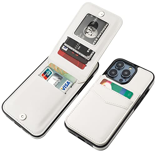 KIHUWEY for iPhone 14 Pro Max Wallet Case Card Holder Kickstand, White by KIHUWEY - Used condition - US$11.99
