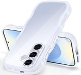 Yuanlai For Samsung Galaxy S25 ケース クリア かわいい 波型 ギャラクシーS25 カバー 透明 超軽量 耐衝撃 SC-51F/SCG31 スマホケース ストラップホール付き 学生 がくせい 女性用-（クリア）