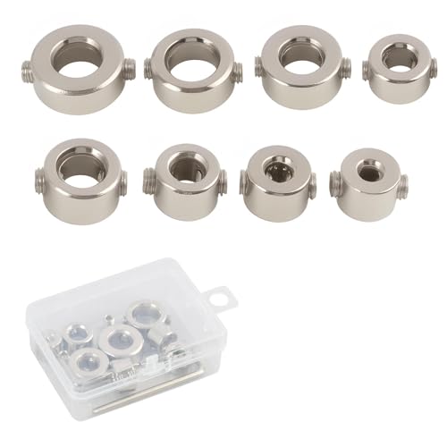 Juego de 8 topes de profundidad para brocas: Limitadores de de perforación de 3-10 mm con llave Allen