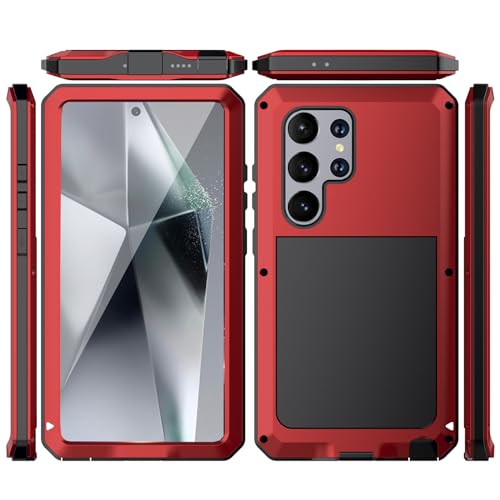 Évitez les bris d'écran avec la coque métallique Samsung S24 Ultra rouge