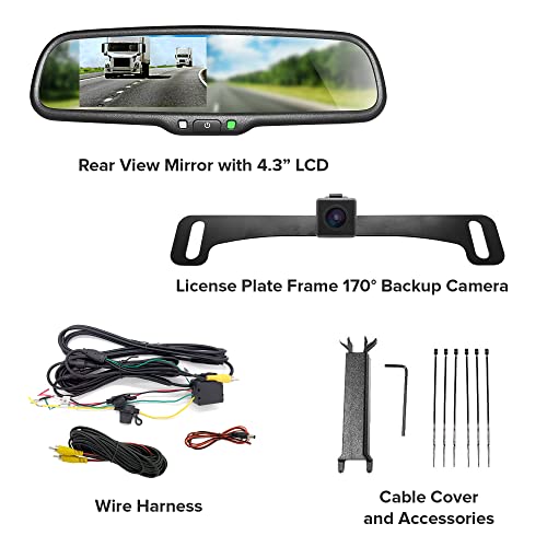 Master Tailgaters 10.5" OEM Rear View Mirror with 4.3" LCD Screen and 170° Backup Camera | Rearview Universal Fit | Auto Adjusting Brightness LCD | Anti Glare | Full Original Mirror Replacement by Master Tailgaters - Image 7