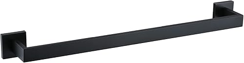 TQKAG Barra de toalla individual negra de acero inoxidable montado en la pared para toallas de baño de acero inoxidable para colgar toallas de